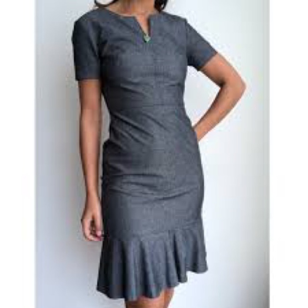 Banana Republic | denim ruffle dress | size 6